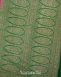 Royal Pink Heavy Brocade Pure Crepe Silk Handloom Saree