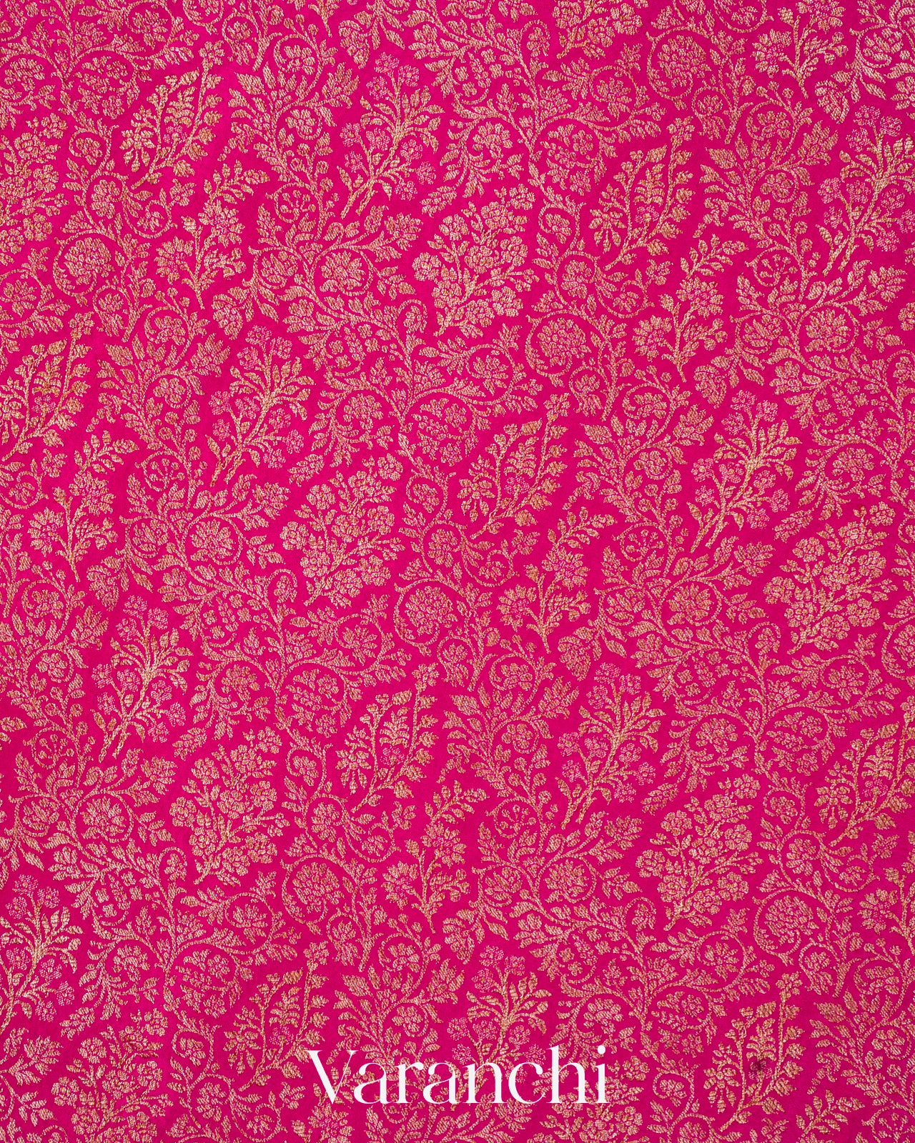 Royal Pink Heavy Brocade Pure Crepe Silk Handloom Saree