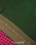 Rani Pink Pure Crepe Silk Handloom Saree