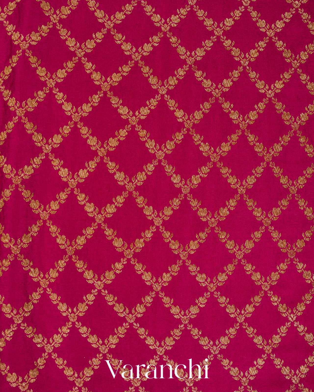 Rani Pink Pure Crepe Silk Handloom Saree