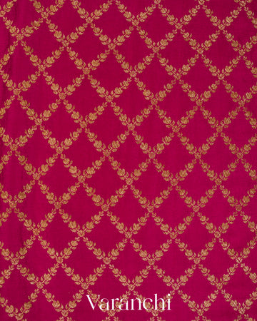 Rani Pink Pure Crepe Silk Handloom Saree