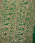 Bright Red Heavy Brocade Pure Crepe Silk Handloom Saree
