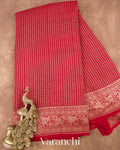 Red Pure Crepe Silk Handloom Saree