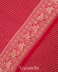 Red Pure Crepe Silk Handloom Saree