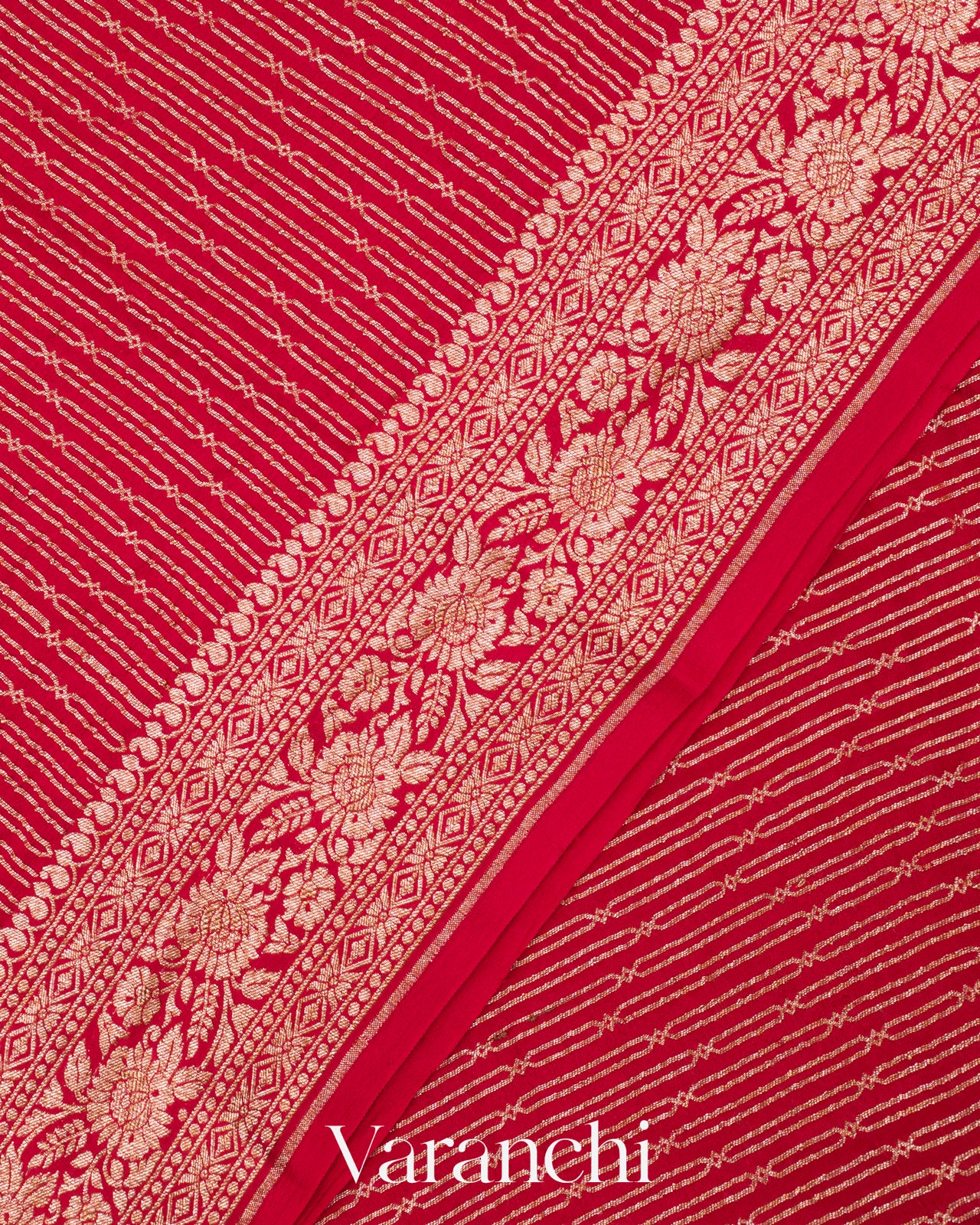 Red Pure Crepe Silk Handloom Saree