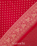 Red Pure Crepe Silk Handloom Saree