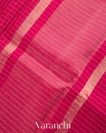 Rani Pink Pure Crush Kora Silk Saree