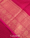 Rani Pink Pure Crush Kora Silk Saree