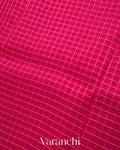Rani Pink Pure Crush Kora Silk Saree