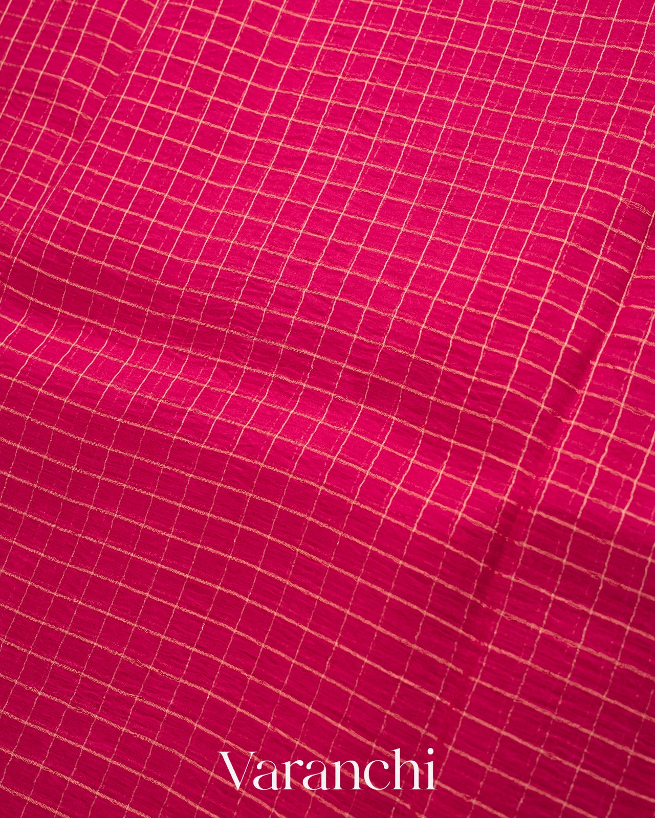 Rani Pink Pure Crush Kora Silk Saree