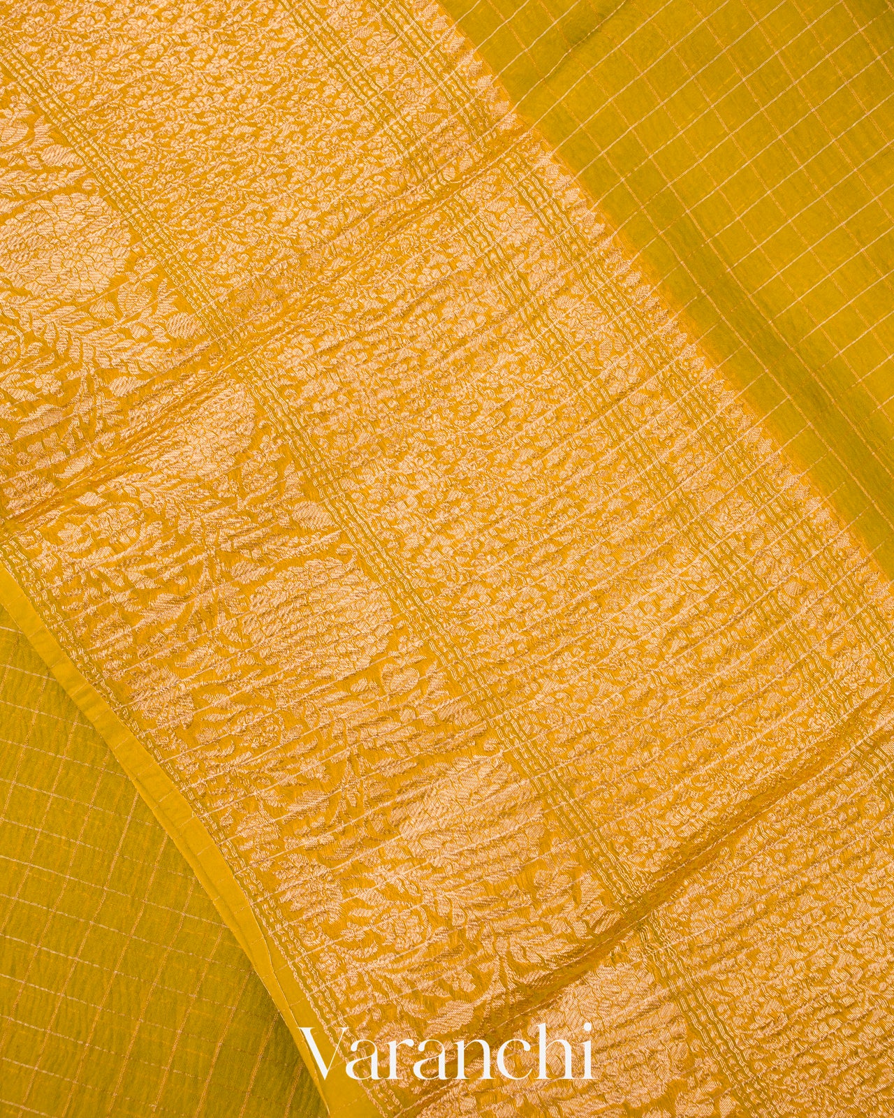 Mehandi Green Pure Crush Kora Silk Saree