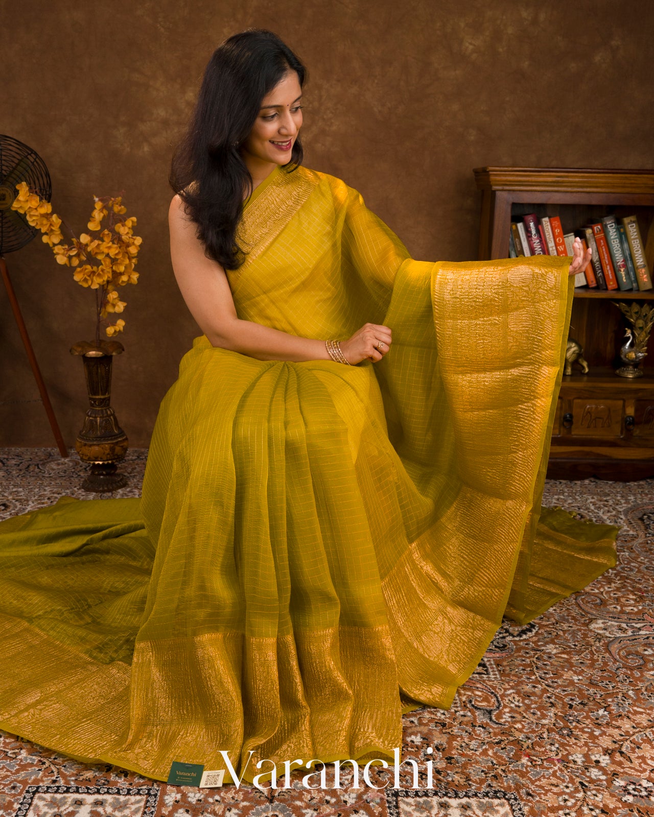 Mehandi Green Pure Crush Kora Silk Saree