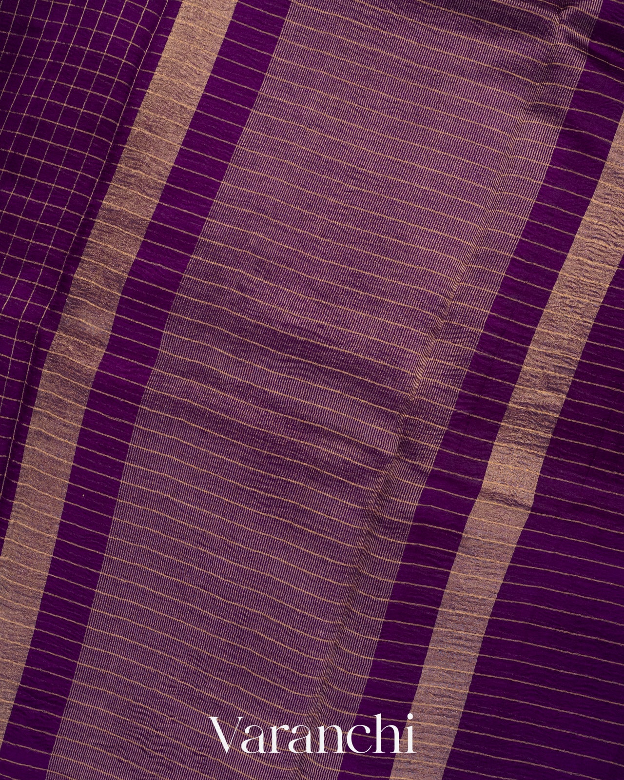 Purple Pure Crush Kora Silk Saree