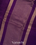 Purple Pure Crush Kora Silk Saree