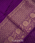 Purple Pure Crush Kora Silk Saree