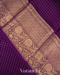 Purple Pure Crush Kora Silk Saree