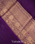 Purple Pure Crush Kora Silk Saree