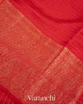 Deep Red Pure Crush Kora Silk Saree