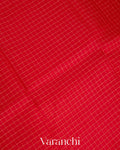 Red Pure Crush Kora Silk Saree
