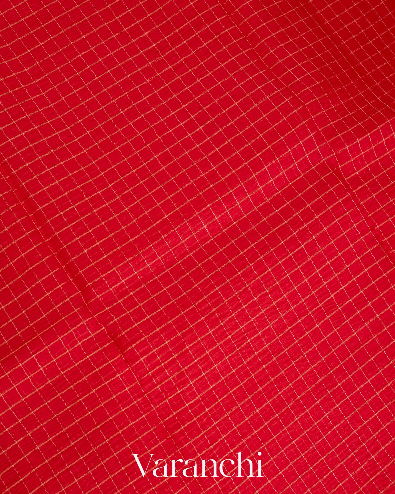 Red Pure Crush Kora Silk Saree