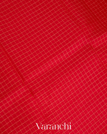 Red Pure Crush Kora Silk Saree