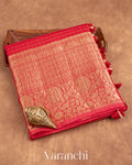 Red Pure Crush Kora Silk Saree