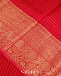 Red Pure Crush Kora Silk Saree