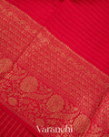 Red Pure Crush Kora Silk Saree