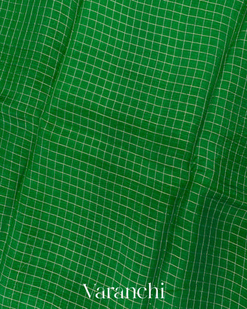 Dark Green Pure Crush Tissue Kora Silk Saree