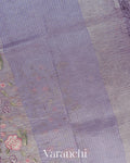 Lavender Pure Crush Tissue Kora Silk Saree 