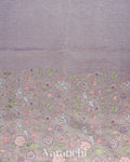 Lavender Pure Crush Tissue Kora Silk Saree 