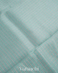 Powder Blue Pure Crush Kora Silk Saree