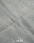 Powder Blue Pure Crush Tissue Kora Silk Saree
