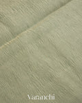 Sage Green Pure Crush Tissue Kora Silk Saree