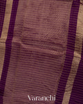 Wine Purple Pure Crush Kora Silk Saree