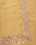 Butter Yellow Pure Crush Tissue Kora Silk Saree