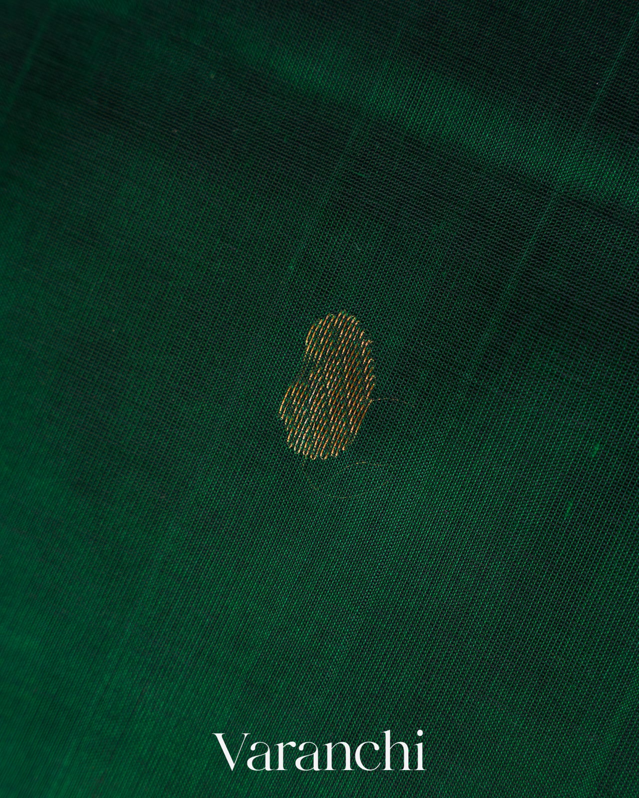 Deep Green Korvai Pure Kanchipuram Silk Cotton Handloom Saree 