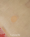 Off White  Korvai Pure Kanchipuram Silk Cotton Handloom Saree 