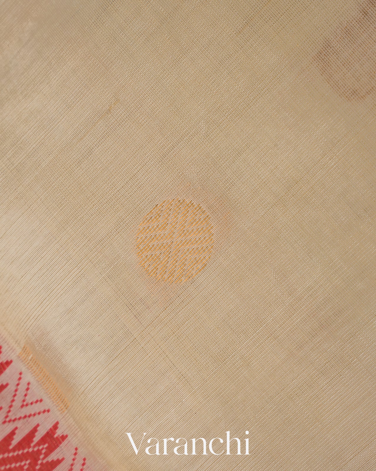 Off White  Korvai Pure Kanchipuram Silk Cotton Handloom Saree 