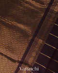Coffee Brown Checkered Pure Kanchipuram Silk Cotton Handloom Saree 