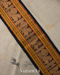 Ash Grey Pure Korvai Kanchipuram Silk Cotton Handloom Saree
