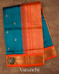 Royal Blue Pure Kanchipuram Silk Cotton Handloom Saree 