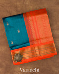 Royal Blue Pure Kanchipuram Silk Cotton Handloom Saree 