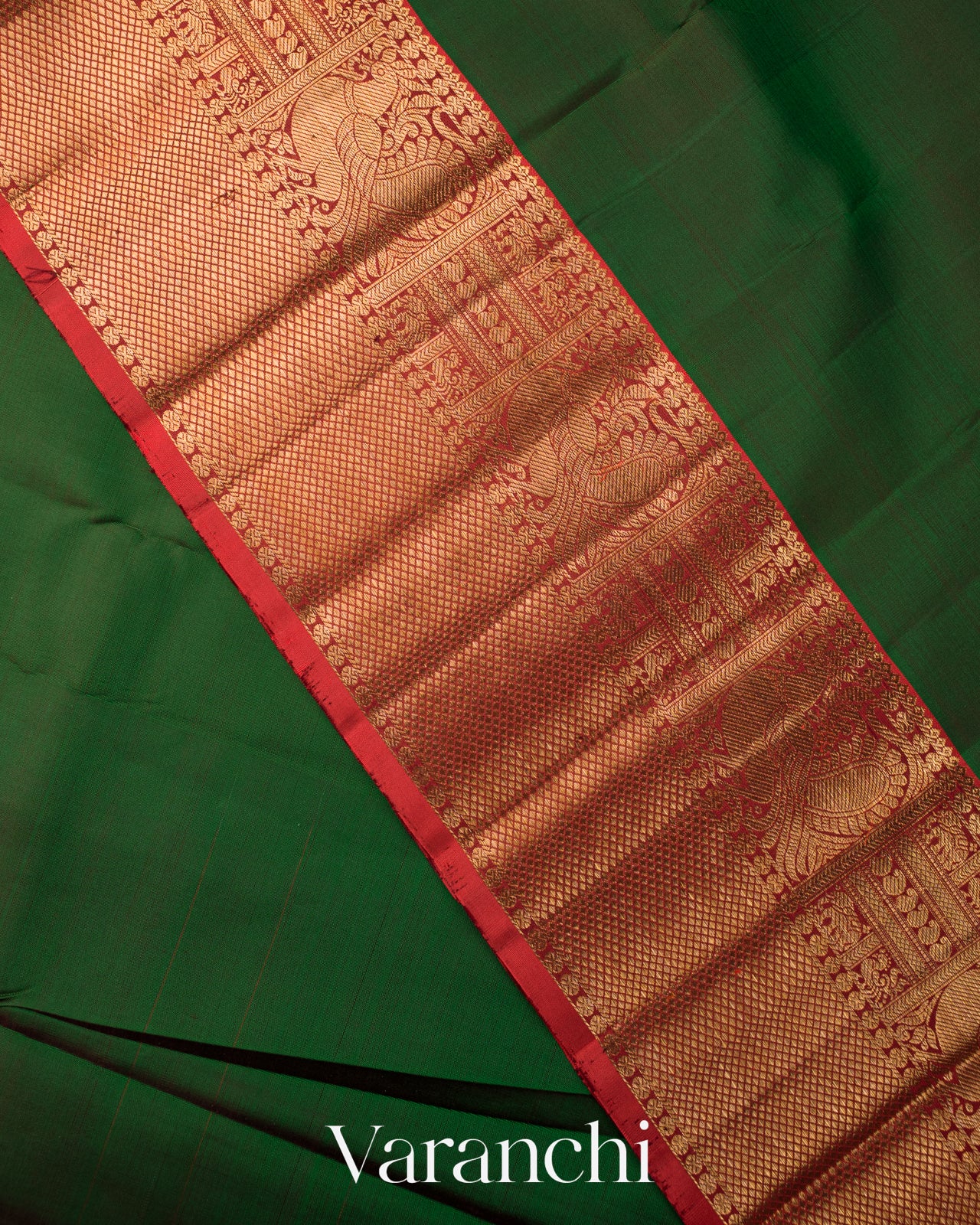 Emerald Green Pure Kanchipuram Silk Saree 
