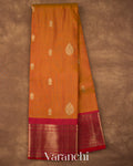 Peel Orange Pure Kanchipuram Silk Saree 