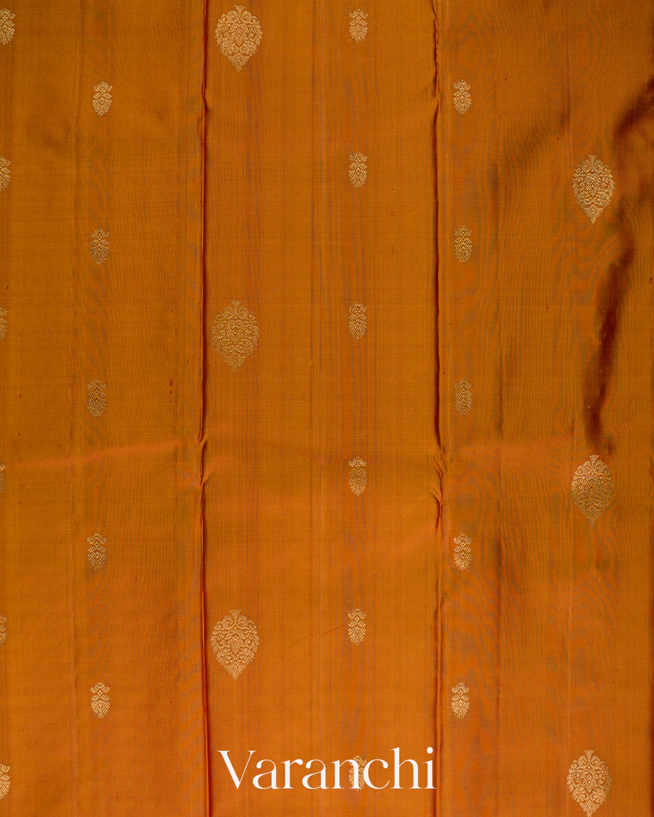 Peel Orange Pure Kanchipuram Silk Saree 