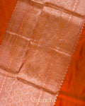 Vermilion Orange Pure Katan Silk Handloom Saree