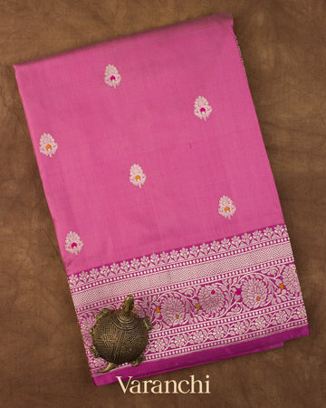 Baby Pink Pure Katan Silk Handloom Saree