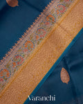 Midnight Blue Pure Kora Silk Handloom Saree