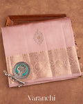Dusty Pink Pure Dupion Silk Saree